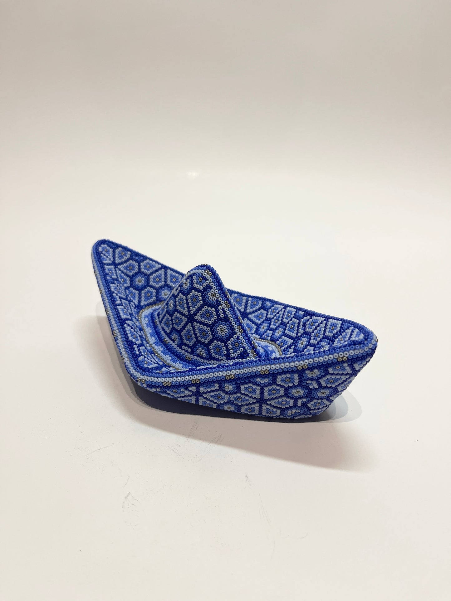 Medium paper boat blue and gold