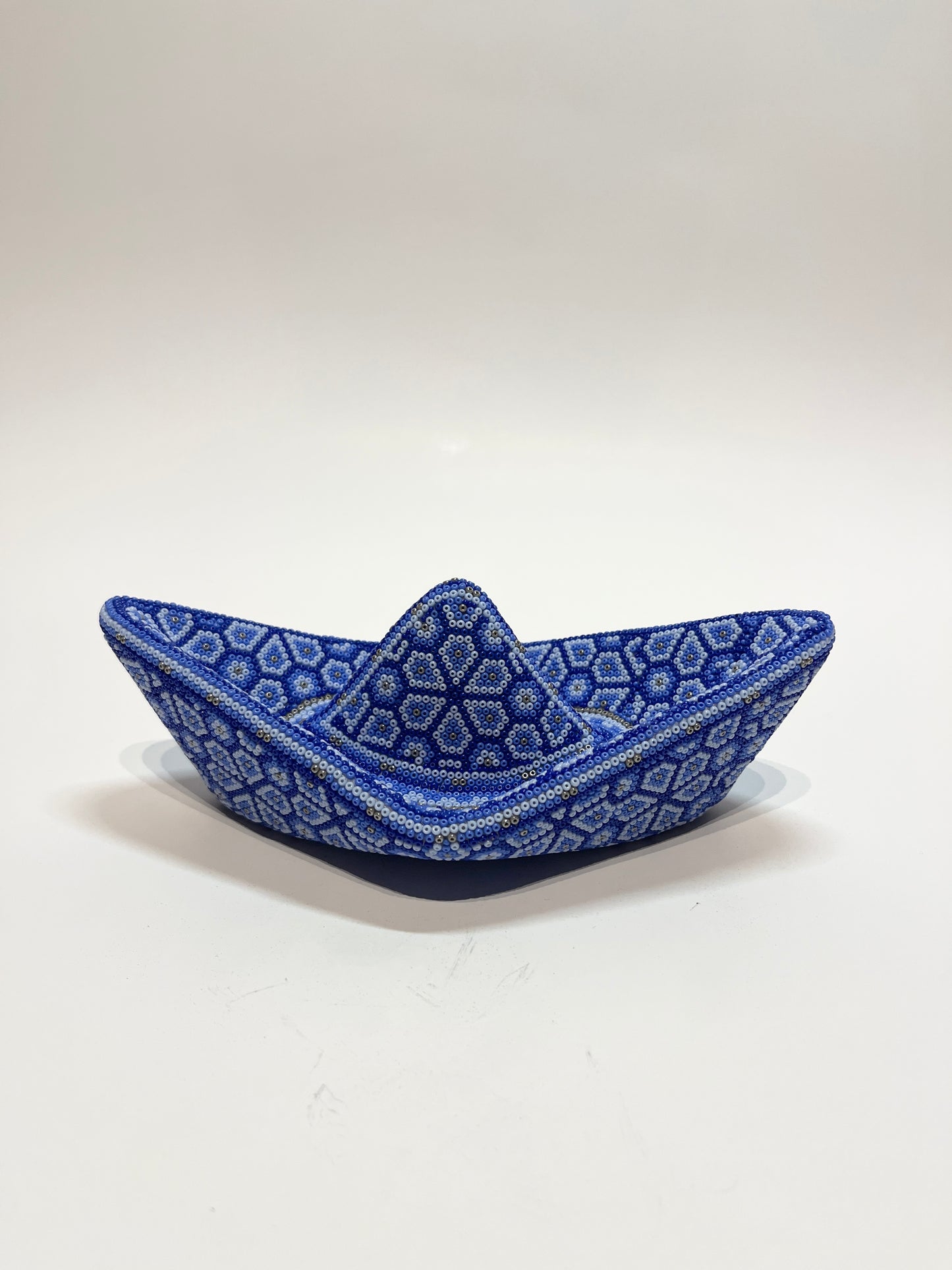 Medium paper boat blue and gold