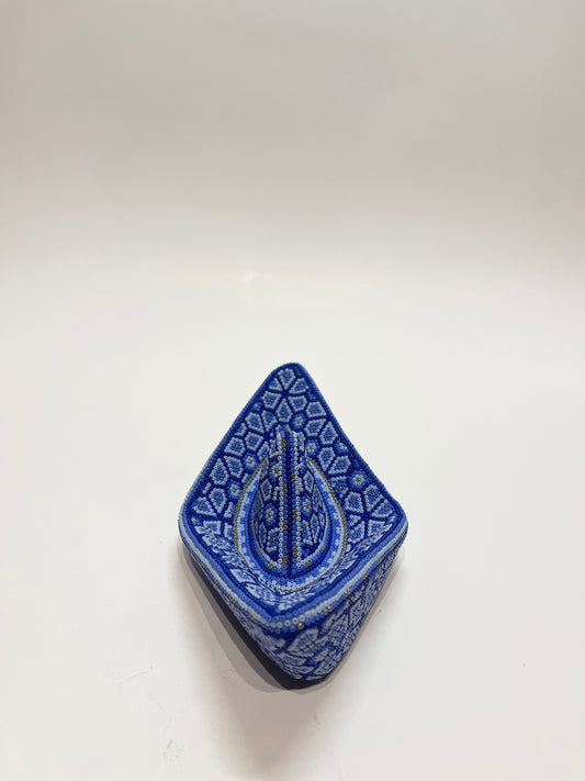 Medium paper boat blue and gold