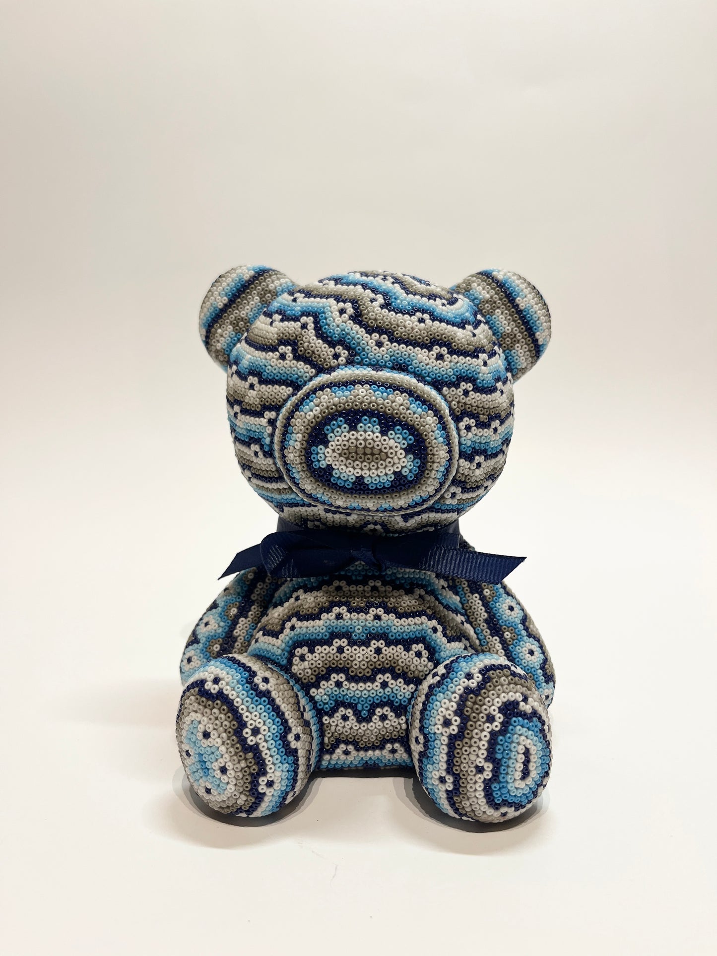 Medium teddy bear blue grey and white