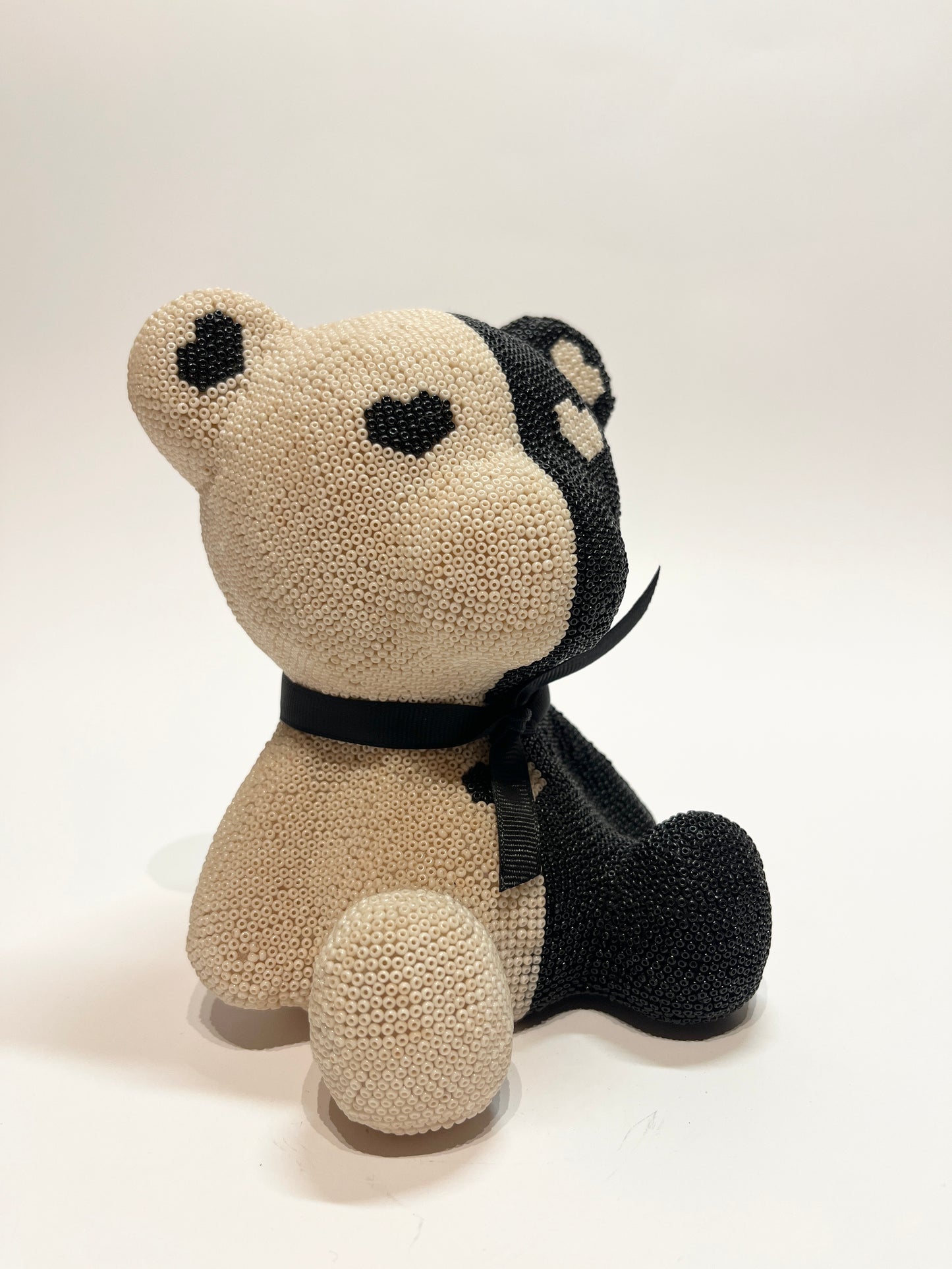 Medium teddy bear black and white